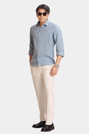 European Linen Sea Blue Shirt